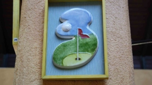 cuadro decorativo en cerámica con motivo golf